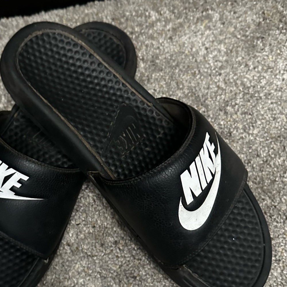 Nike, slides, worn